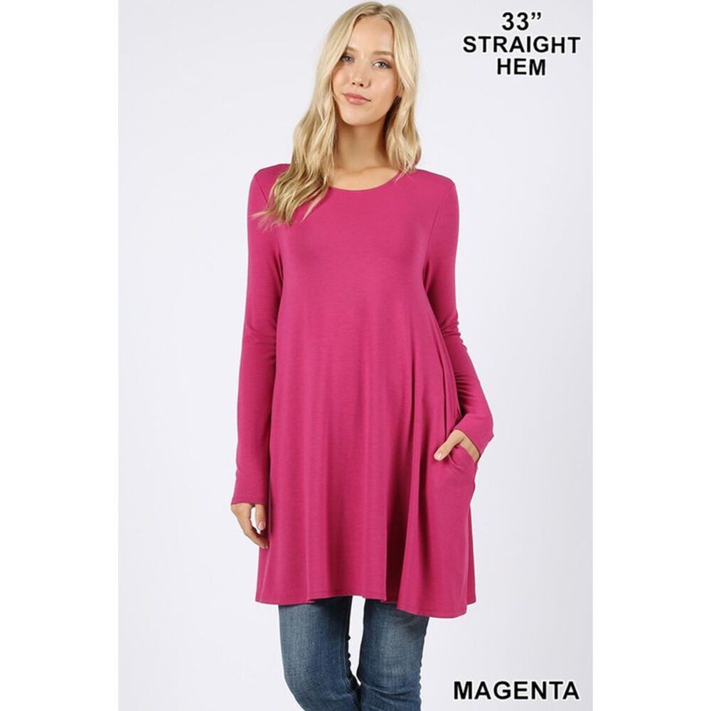 World of Leggings Long Sleeve Swing Tunic with Pockets